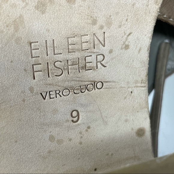 Eileen Fisher Nikki Peep Toe Leather Sandals Sz 9 - Picture 12 of 12